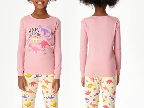 Пижами Во Собата За Девојки, Симпатична панда &засилувач; Крофна Диносаурус Фламинго Цврсто вклопуваат Долги Сет Облека Ноќен Големина 4T-14