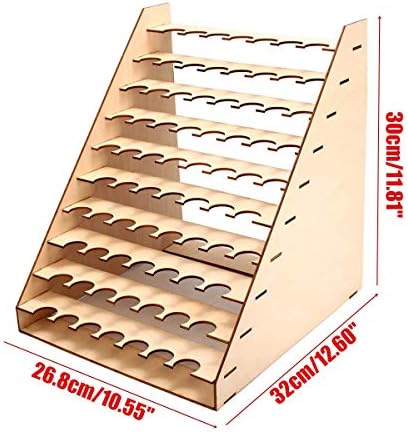 XJJZS 10 Слоеви Модуларен Мајстор Кутија За Боја Организатор Алатки За Складирање Материјали Склопувачки 75 Садови Дрвени Шишиња За Боја