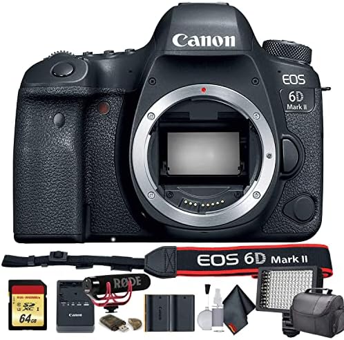 Canon EOS 6D Mark II Dslr Камера W/Торба, Дополнителна Батерија, LED Светло, Микрофон, Филтри + Повеќе-Напреден Пакет