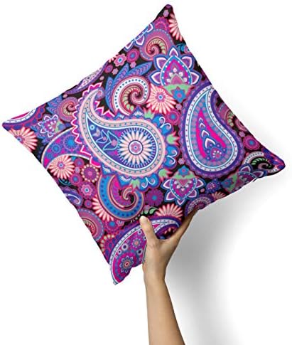Iirov живописно виолетова Paisley V5 - Прилагодено украсен украс за домашни или отворено фрлање перница за софа, кревет или перница