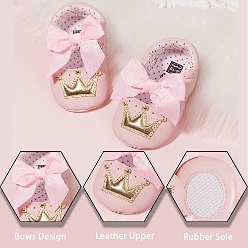 Зулар бебе девојки меки принцези фустани станови чевли за новороденче Мери Janeејн Анти-лизгање Прво Вокер Новороденче крштевање