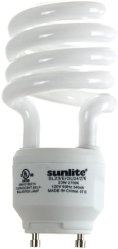 Sunlite SL23/E/GU24/27K 23 Вати Спирала Енергија Ѕвезда Сертифициран CFL Сијалица GU24 База Топло Бело