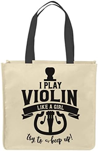 Планински торби со платно играм виолина како девојче, обидете се да продолжите! Смешен жица инструмент за еднократно купување смешни