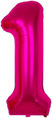 Гигант 40 Инчен Розова Еден Балон За Прв Роденден | Топла Розова 1 Балон За Прв Роденден Број 1 Балони | 1 Роденден Декори За Девојки | 1 Роденден