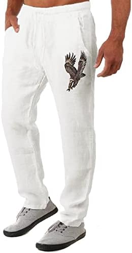 Карго панталони за мажи летни буги обични панталони Boho Pantans Пеперутка печатење на половината за влечење директно панталони со џебови со