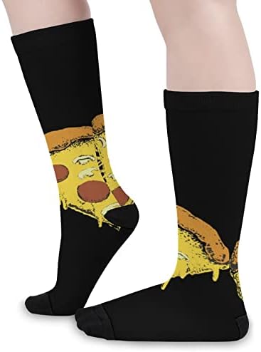 Чорапи за печатење во боја на пица, атлетски колени високи чорапи за жени мажи