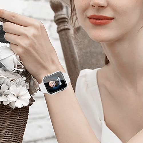 Nxtudy Case за Apple Watch SE 2022 Series 6 5 4 SE 2019 со заштитник на екранот, 2 пакувачки тврд компјутерски браник браник сјаен кристален