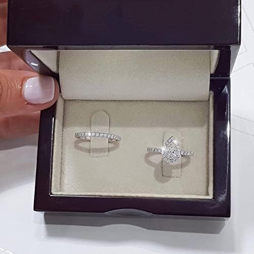 Женски прстени модна вода капка сребрена кубна цирконија венчален прстен невестински прстен за ангажман на ринезон за жени накит бохо прстени