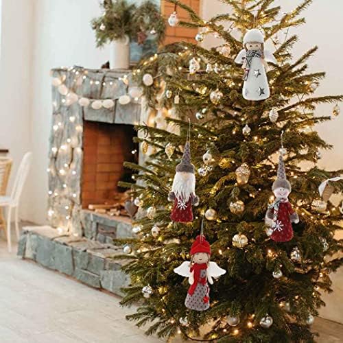Woeoe новогодишна елка што виси украси поставени кадифни Божиќни украси поставени Дедо Мраз, Ангел, виси украси за украси за украси
