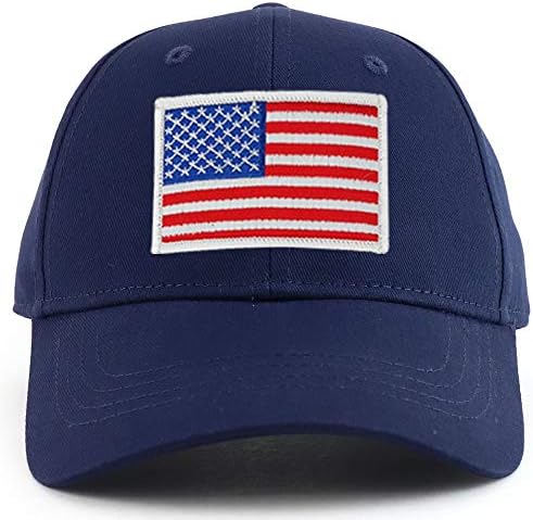 Армиски бел САД знаме за печ за млади со големина памук структурирана бејзбол капа