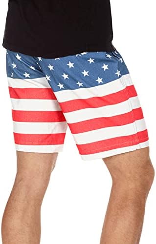 Патриотски шорцеви за мажи во САД на Типси Елфс - шорцеви на џебови на американски знаме за 4 јули