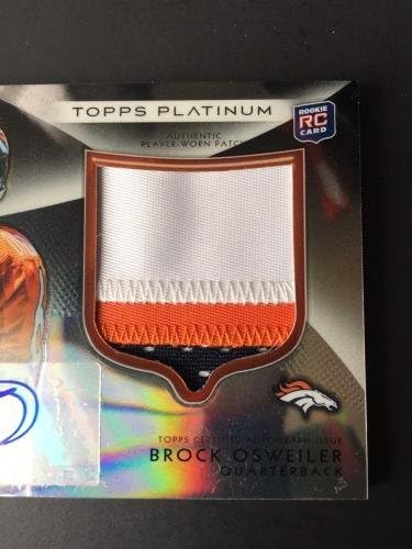 Brock Osweiler 2012 Topps Platinum Rookie 3 Color Patch Auto /125 Texans Broncos - NFL автограмирани фудбалски картички