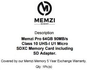 MEMZI PRO 64gb Класа 10 90MB / s Микро SDXC Мемориска Картичка СО SD Адаптер ЗА LG Мобилни Телефони