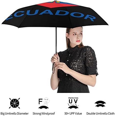 Љубов Еквадор Патување Чадор 3 Пати Автоматски Отвори Затвори Анти-УВ Чадор Преносни Ветроупорни Чадори