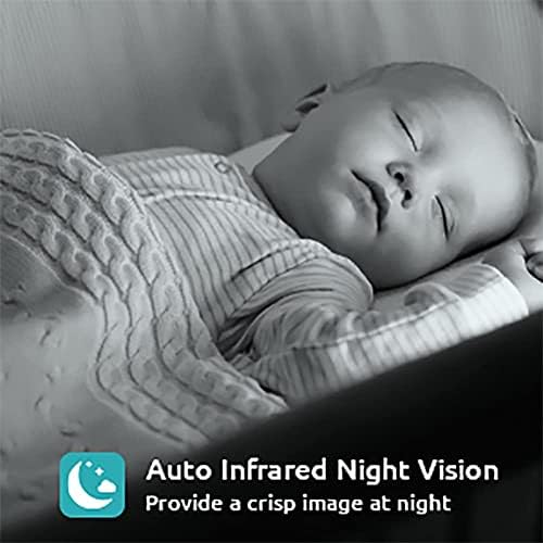 Безбедносна камера затворен, паметен монитор за бебиња со WiFi со бело 1080p