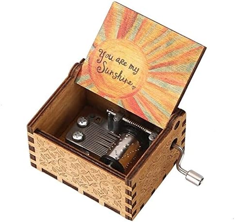 Гофидин ти си мојата музичка кутија за сонце ретро рачно рачно изработена дрвена врежана музичка кутија дома украси подарок за мајка