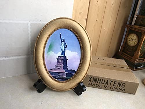 Xinhuateng гроздобер рамки за слики 24 * 18 cm/9.45 * 7.09 инчи, овални рамки за фотографии, рамки за прикажување на антички фотографии, таблети за десктоп wallид што виси фотографи