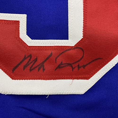 Автограмиран/потпишан Мајк Рихтер Newујорк Синиот хокеј Jerseyерси ПСА/ДНК Коа