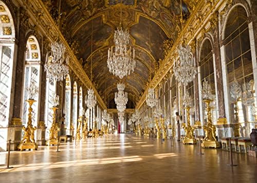 Белеко 7х5фт Ткаенина Кралската Палата На Версај Позадина Салата На Огледалата Франција Огледало Галерија Позадина Луксузен Лустер Скулптура