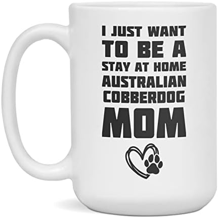 Останете Дома Австралиски Cobberdog Мајка-Смешни Куче Кригла, 15-Унца Бела