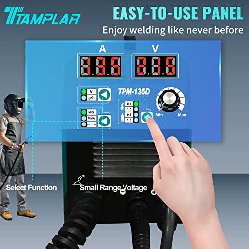 TTAMPLAR MIG заварувач, 110V & 220V 4 во 1 флукс миг/цврста жица/стап/лифт TIG 135D гас/инвертер без гас Мулти-процеси, двоен напон флукс јадро