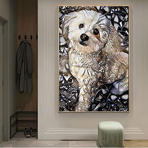 Zgmaxcl дијамантски сликарство DIY за возрасни околу целосна вежба кучиња кристал со голема големина wallидни украси за слики во дневна