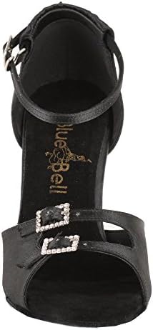 Bluebell чевли рачно изработена женска сала за латински салса натпревари за танцување чевли-марија- 2,5 пета- црна