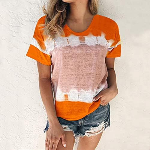 Западните кошули за жени лажички печатење на вратот летни блузи лабави вклопувачки маички за обични маички трендовски кратки ракави