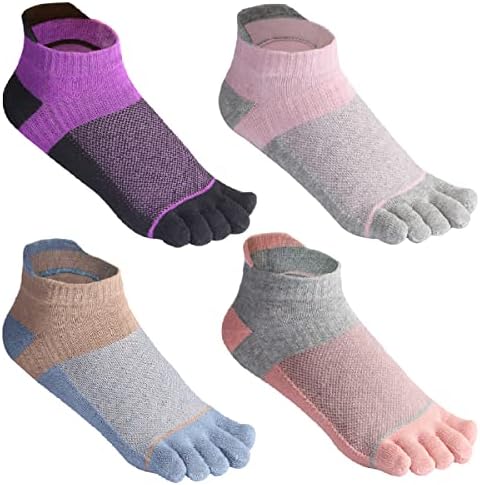 Чорапи со пети на меагуо, без прикажување памук, ниско сечење пет чорапи со прсти, атлетски за жени