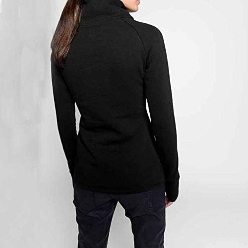 Женски долг ракав пулвер женски вратот патент џемпер тенок тенок бојата пролетна маица дневна кошула маичка блуза