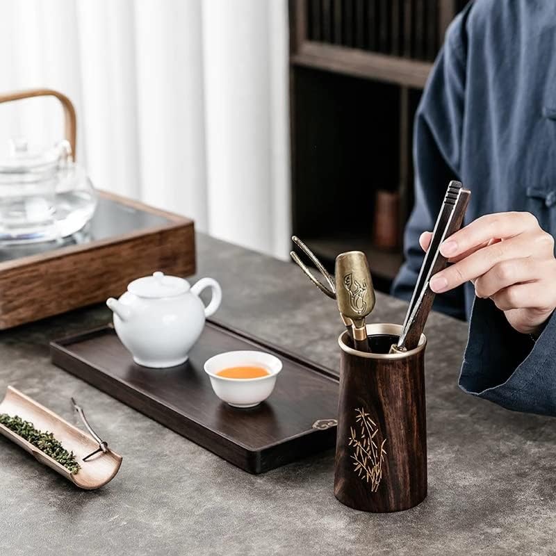 Месинг месинг шест господа кунгфу чај постави додатоци јапонски церемонија на чај чај чај алатки чај миење на чај за лажица лажица лажица