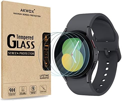 Akwox 4-пакет за Samsung Galaxy Watch 5 40mm заштитник на екранот, [0,3 mm 2,5D висока дефиниција 9H] Премиум за заштитен филм