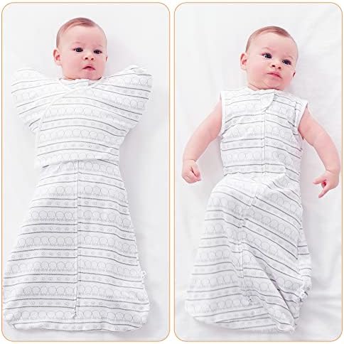 ЛАТ бебешки вреќи за спиење со дишење памучни ќебиња 0-3 3-6 месеци бебе транзиција торба за спиење промовира здрав развој на колкот
