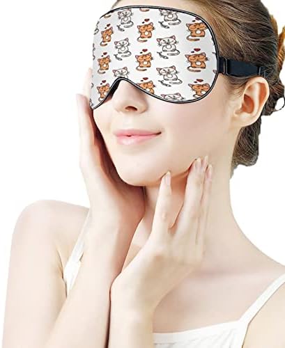 Сакајте ја маската за спиење на мачката со прилагодлива лента за меко око за затемнување на слепите за опуштете се за да се