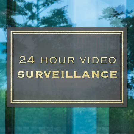 CGSignLab | 24 Часовен Видео Надзор-Класичен Златен Прозорец Прицврстување | 18 x12