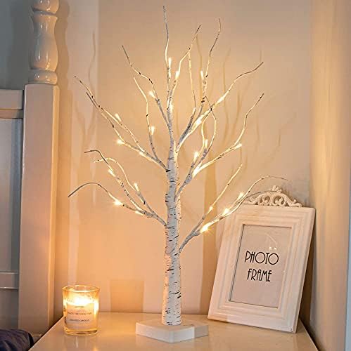 Usbinx Life Creative Tabletop Bonsai Tree Light со 24 LED светла, вештачко дрво, батерија/USB, за десктоп за спална соба Божиќна забава