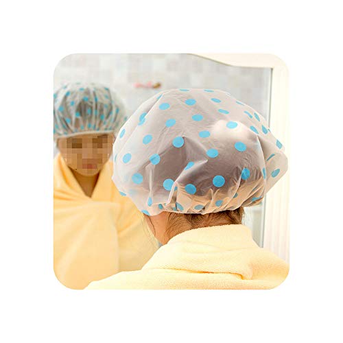 1 парчиња боја случајна точка водоотпорна капа за туширање задебелно еластично капаче за капење за жени за жени салон за коса