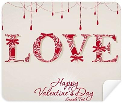 Љубов Среќен Денот На Вљубените Црвена Крпа За Чистење Чистач на Екран 2 парчиња Велур Ткаенина