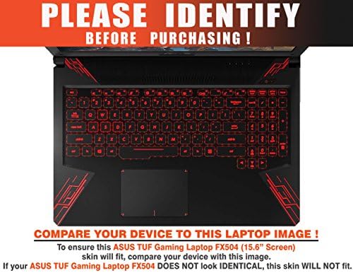 DecalRus - Заштитна декларација за лаптоп ASUS TUF Gaming FX504 лаптоп портокалово јаглеродно влакно со капакот на кожата на кожата