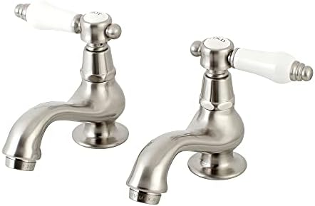 Кингстон месинг KS1108BPL Bel Air Basin Tap Faucet со рачка на рачката, 4-3/16 инчи во Spout Reach, четкан никел