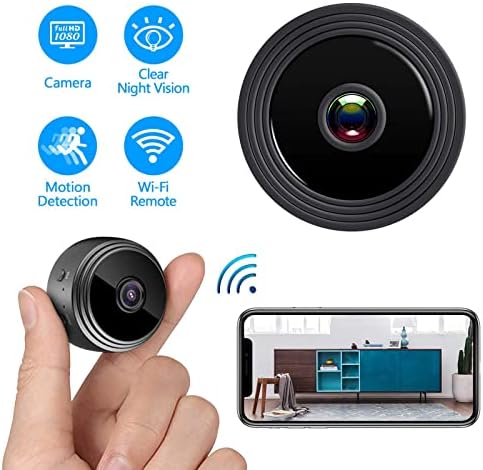 Пороп мини камера, 1080p HD безбедносни камери Hiddens Camera Wireless Outdoor Indoor WiFi Home Micro Cam Video Camera Baby Cam,
