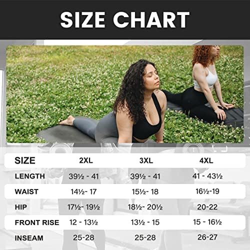 Tnnzeet 3 пакет плус големина со големина на половината за жени, мека црна црна боја, панталони за јога （2x, 3x, 4x