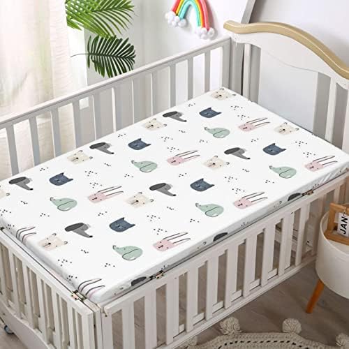 Пастено тематско вграден креветче за креветчиња, стандарден сад за креветчиња, ултра мек материјал-бебешки чаршафи за девојче или момче,