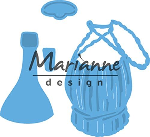 Marianne Design Creatables itlyan's италијанското шише со вино, метално сино, 13 x 9,9 x 0,2 см