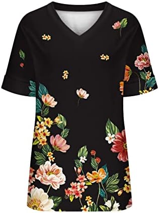 ZLOVHE женски кошули плус големина женска пролетна летна мода плажа Обичен принт лабава маица со кратки ракави врвот на врвот