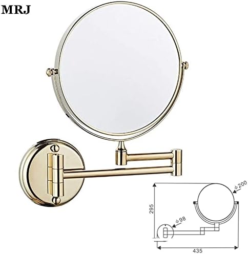 Огледало за огледало на огледало за бричење на бања, монтирано од 6-инчен двострано двојно вртење на wallидот, монтиран огледало,