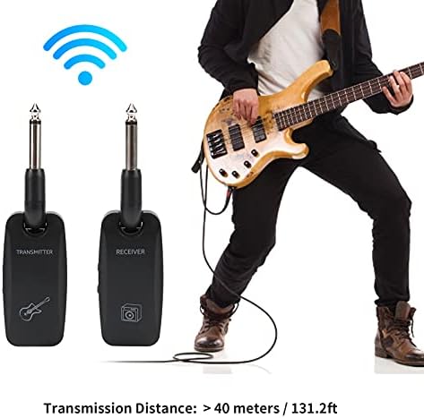 Безжичен систем на гитара 5.8G безжичен приемник за пренесување на гитара за полнење - во батерија 8 фреквенциски ленти ABS Electric Blowpipe
