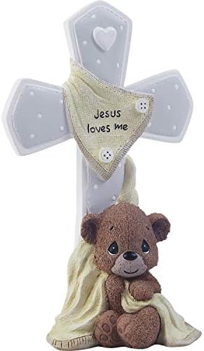 Скапоцени моменти 203104 Исус ме сака крст на смола од мечка, повеќебоен