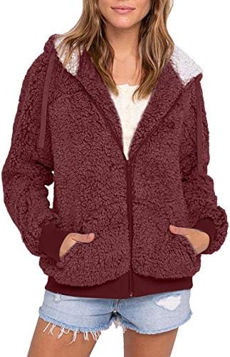 IYYVV жени плус големина обична џебна качулка јакна од кутија за џемпер од кардиган џемпер палто