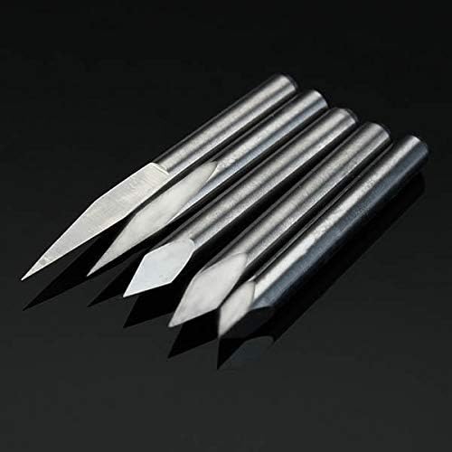 Gongju49 5PCS 3.175mm Shank 0,1mm 15/20/30/45/60 степени на битови за гравура на волфрам челик CNC алатка за подобрување на домот